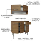 Armário de Cozinha Compacta 105cm Rustic Emilly Madesa 03