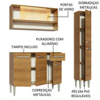 Armário de Cozinha Compacta 137cm Rustic Emilly Art Madesa 04