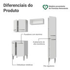 Armário de Cozinha Compacta 156cm Branco Emilly Madesa 02