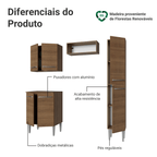 Armário de Cozinha Compacta 156 cm Rustic Emilly Madesa 02
