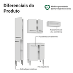 Armário de Cozinha Compacta 156cm Branco Emilly Madesa 03