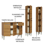 Armário de Cozinha Compacta com Balcão e Paneleiro Rustic Emilly Front Madesa