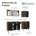 Armário de Cozinha Completa 169cm Rustic/Preto Emilly Box Madesa 03