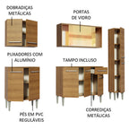 Armário de Cozinha Completa 201cm Rustic Emilly West Madesa 03