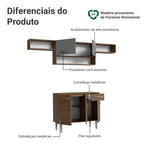 Armário de Cozinha Completa 225cm Rustic/Cinza Emilly Madesa 01