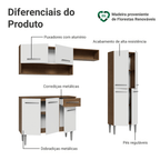 Armário de Cozinha Compacta 229cm Branco/Rustic Emilly Pop Madesa 02