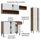 Armário de Cozinha Compacta 229cm Branco/Rustic Emilly Pop Madesa 02