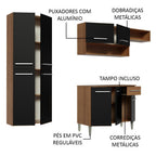 Armário de Cozinha Completa 229cm Rustic/Preto Emilly Fit Madesa 03