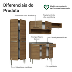 Armário de Cozinha Compacta 229cm com Pia Rustic Emilly Madesa 12
