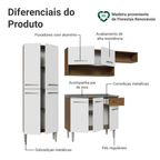 Armário de Cozinha Compacta 229cm com Pia Rustic/Branco Emilly Madesa 12