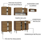 Armário de Cozinha Compacta 229cm Rustic Emilly Madesa 13