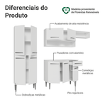 Armário de Cozinha Completa 229cm Branco Emilly Madesa 016
