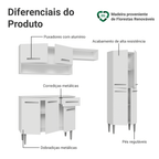 Armário de Cozinha Completa 229cm Branco Emilly Madesa 17