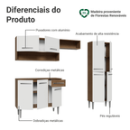 Armário de Cozinha Completa 229cm Rustic/Branco Emilly Madesa 017