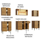 Armário de Cozinha Completa 233cm Rustic Emilly Fire Madesa 03