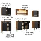 Armário de Cozinha Completa 233cm Rustic/Preto Emilly Smile Madesa 04