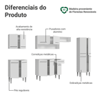 Armário de Cozinha Completa 293cm Branco Emilly Madesa 01