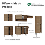 Armário de Cozinha Completa 293cm Rustic Emilly Madesa 01