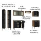 Armário de Cozinha Completa 293cm com Pia Rustic/Preto Emilly Madesa 06