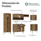 Armário de Cozinha Completa 293cm com Pia Rustic Emilly Madesa 08
