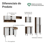 Armário de Cozinha Completa 293cm com Pia Rustic/Branco Emilly Madesa 09
