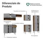 Armário de Cozinha Completa 293cm com Pia Rustic/Cinza Emilly Madesa 09
