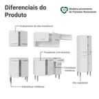 Armário de Cozinha Completa 293cm Branco Emilly Madesa 011