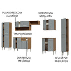 Armário de Cozinha Completa 325cm Cinza/Rustic Emilly Joy Madesa 01