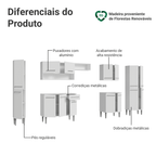Armário de Cozinha Completa 325cm Branco Emilly Madesa 02