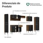 Armário de Cozinha Completa 325cm Rustic/Preto/Rustic Emilly Madesa 02
