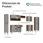 Armário de Cozinha Completa 325cm Cinza/Rustic Emilly Madesa 02
