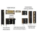 Armário de Cozinha Completa 325cm Rustic/Preto Emilly Madesa 05