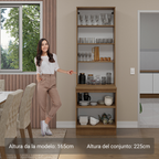 Kit Balcão + Cristaleira 70cm Rustic/Branco Glamy Madesa 01