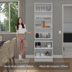 Kit Balcão + Cristaleira 70cm Branco/Preto Glamy Madesa 01