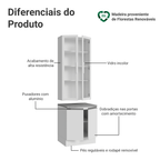 Kit Balcão + Cristaleira 70cm Branco Glamy Madesa 02