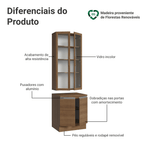 Kit Balcão + Cristaleira 70cm Rustic Glamy Madesa 02