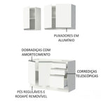 Armário de Cozinha Compacta 120cm Branco Glamy Madesa 01