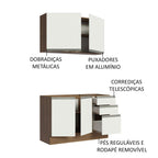 Armário de Cozinha Compacta 120cm Rustic/Branco Glamy Madesa 03