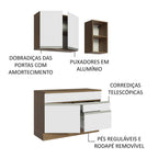 Armário de Cozinha Compacta 120cm Rustic/Branco Glamy Madesa 08