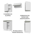 Armário de Cozinha Compacta 160cm Branco Glamy Madesa 07