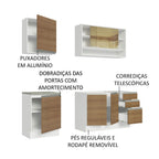 Armário de Cozinha Compacta 180cm Branco Rustic Glamy Madesa 06