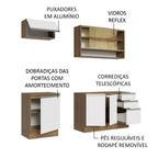 Armário de Cozinha Compacta 180cm Rustic Branco Glamy Madesa 08