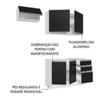 Armário de Cozinha Compacta 180cm Branco/Preto Glamy Madesa 09
