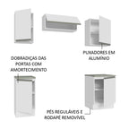 Armário de Cozinha Compacta 180cm Branco Glamy Madesa 12