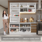 Armário de Cozinha Compacta 190cm Branco/Rustic Glamy Madesa 05