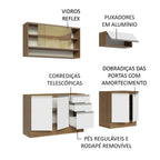 Armário de Cozinha Compacta 200cm Rustic Branco Glamy Madesa 03