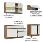 Armário de Cozinha Compacta 200cm Rustic/Branco Glamy Madesa 07