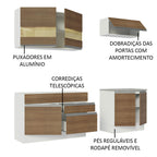 Armário de Cozinha Compacta 200cm Branco/Rustic Glamy Madesa 07