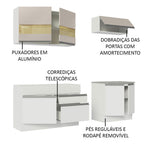 Armário de Cozinha Compacta 200cm Branco/Crema Glamy Madesa 07