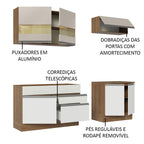 Armário de Cozinha Compacta 200cm Rustic/Branco/Crema Glamy Madesa 07